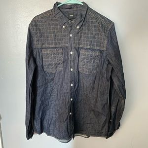 ASOS quilted denim button down L NWT